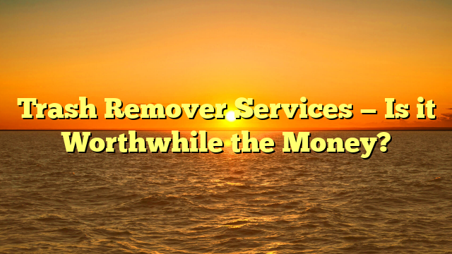 Trash Remover Services — Is it Worthwhile the Money?