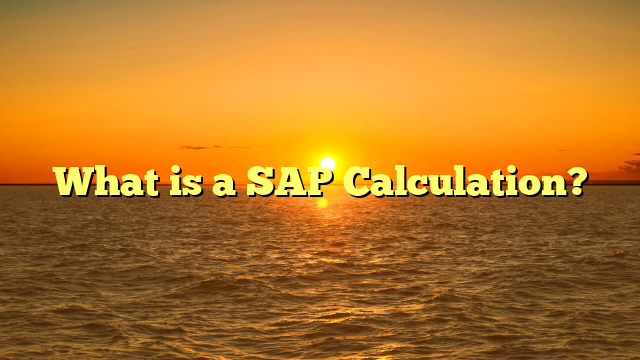 What is a SAP Calculation?